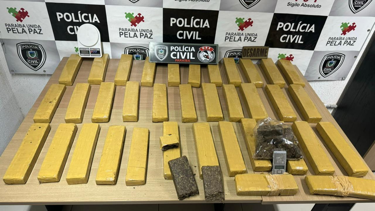 50kg de maconha apreendida no Valentina pela Polícia Civil