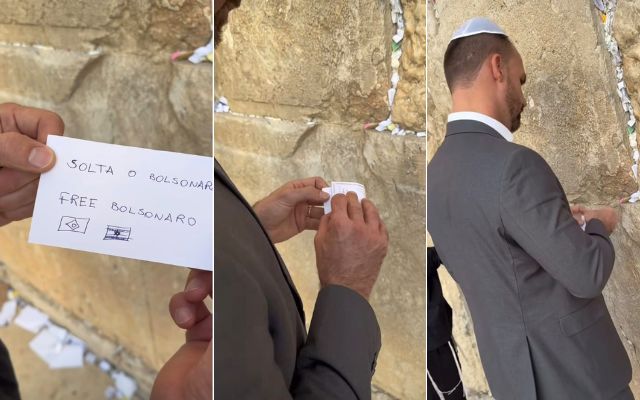 Eduardo Bolsonaro no Muro da Lamentações, em Israel