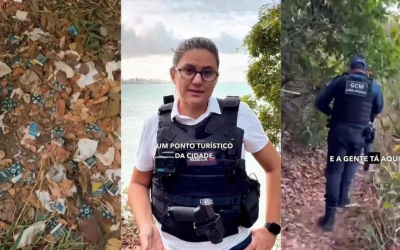 Capitã Rebeca durante vistoria na Mata do Seixas, em João Pessoa
