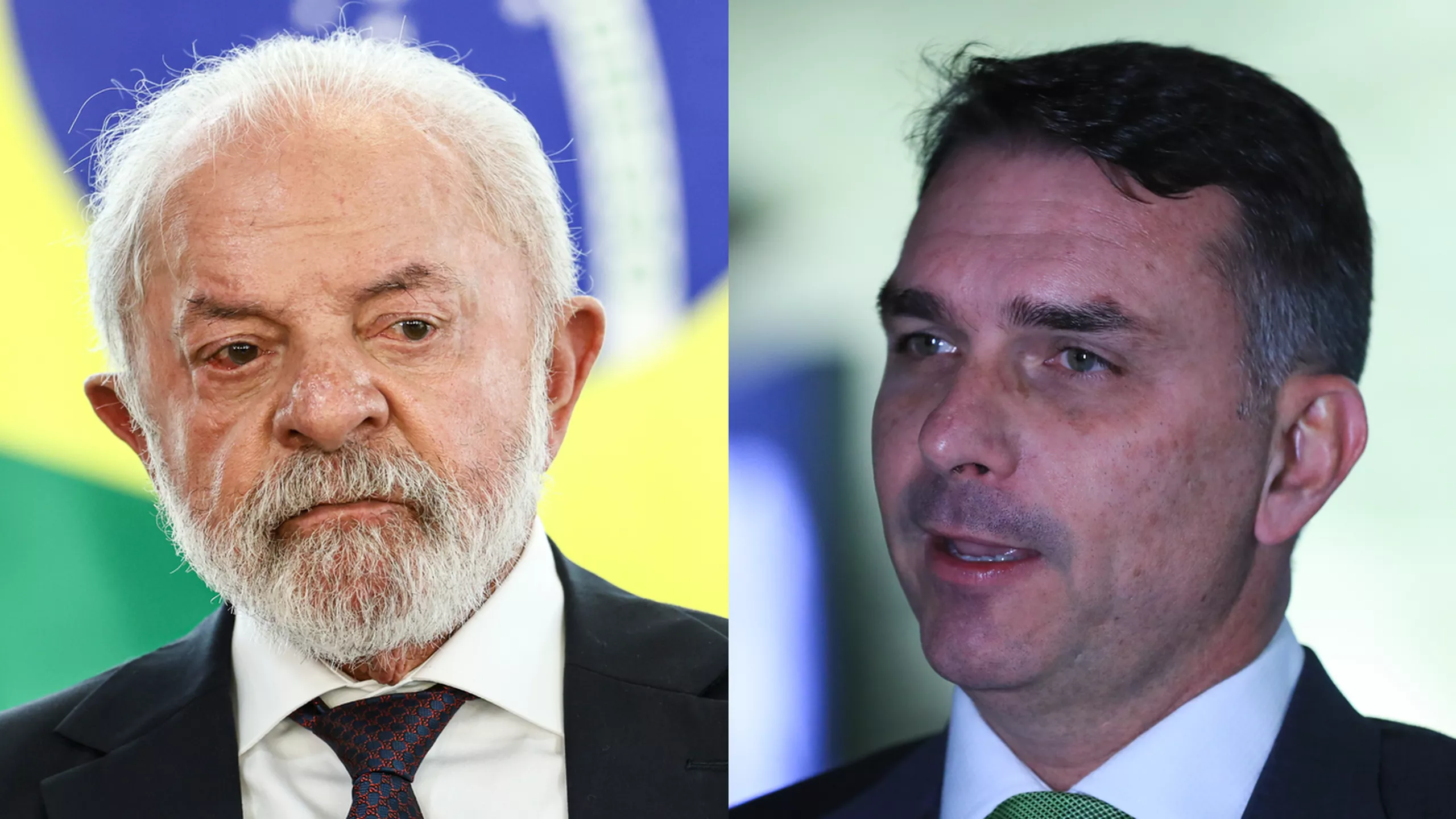 Lula e Flávio Bolsonaro