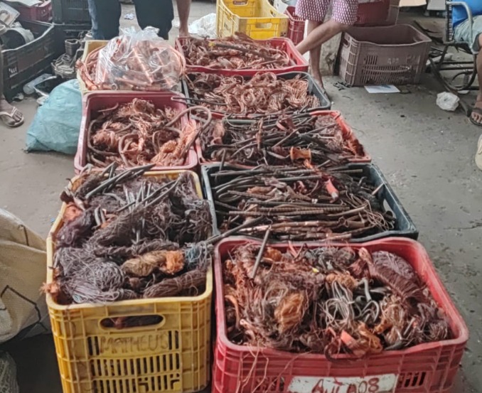 Fios de cobre apreendidos