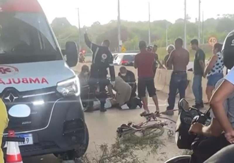 Acidente de ciclista idoso no Acesso Oeste, na BR-230