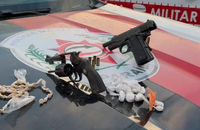 Armas e drogas apreendidas após confronto em Diamante
