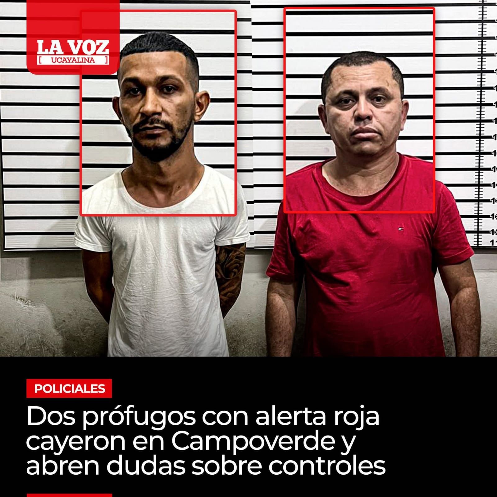 Bastos, à direita, após sua prisão no Peru.