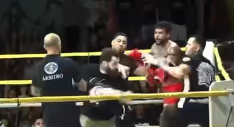 Parte do público presente relatou momentos de tensão, com pessoas deixando as arquibancadas temendo que a briga se estendesse para fora da área de combate do do Areia Fight 2026. (Foto: Redes Sociais)