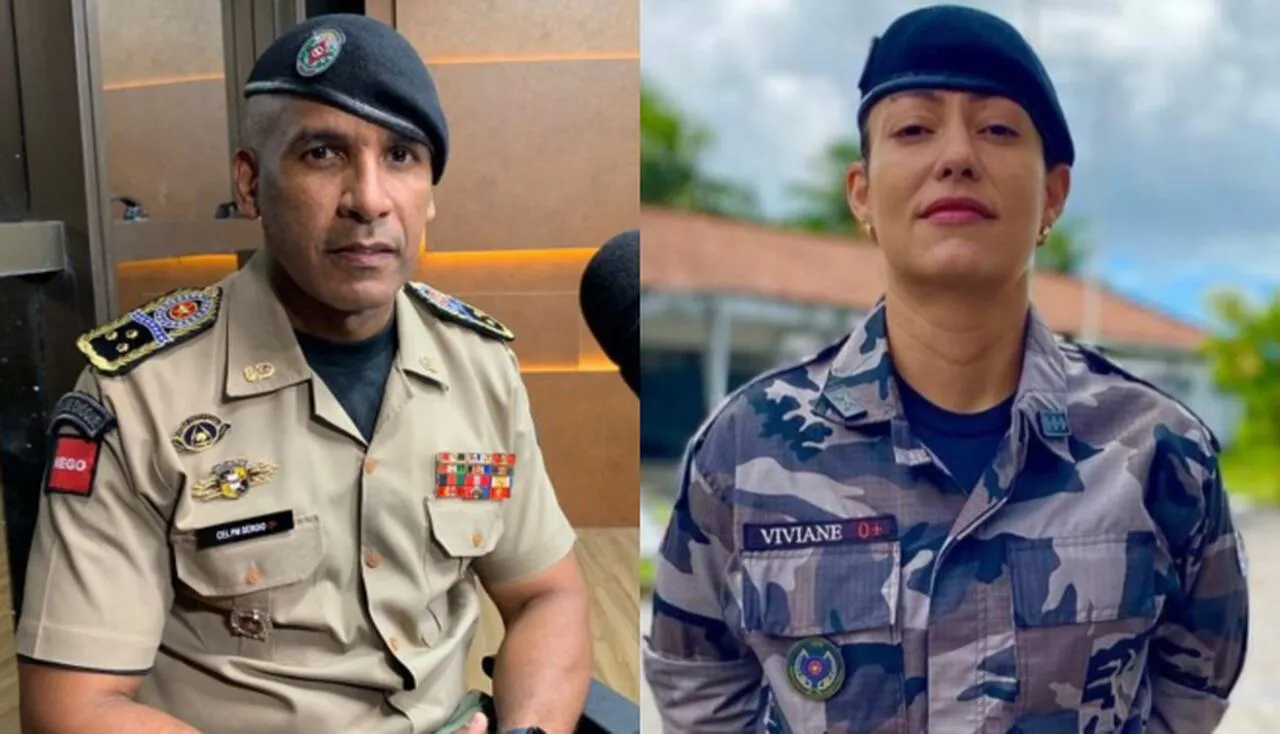 Coronel Sérgio Fonseca e tenente-coronel Viviane