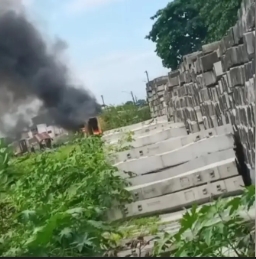 Vagão da CBTU com fumaça após princípio de incêndio em Cabedelo