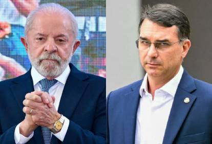 Lula e Flávio Bolsonaro em cenário de empate técnico em pesquisa Datafolha para 2026