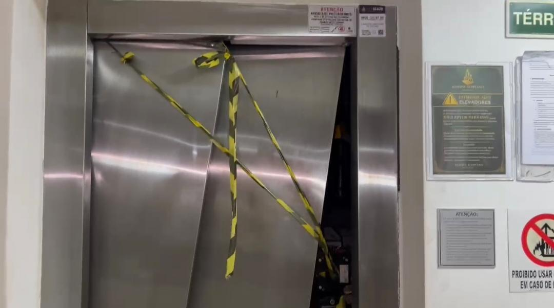 Elevador do Residencial Reserve Altiplano 1 após acidente que deixou mulher e crianças feridas em João Pessoa