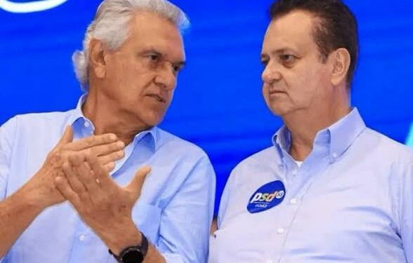 Ronaldo Caiado e Gilberto Kassab durante agenda política com lideranças do PSD