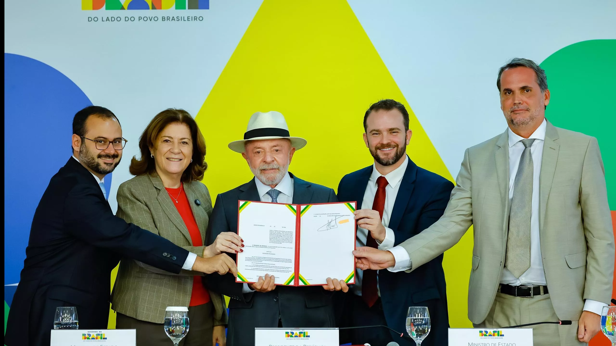 Presidente da República, Luiz Inácio Lula da Silva, durante assinatura da Medida Provisória referente ao Novo Desenrola Brasil, no Palácio do Planalto.