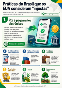 Resumo visual com base nas justificativas citadas pelo USTR
