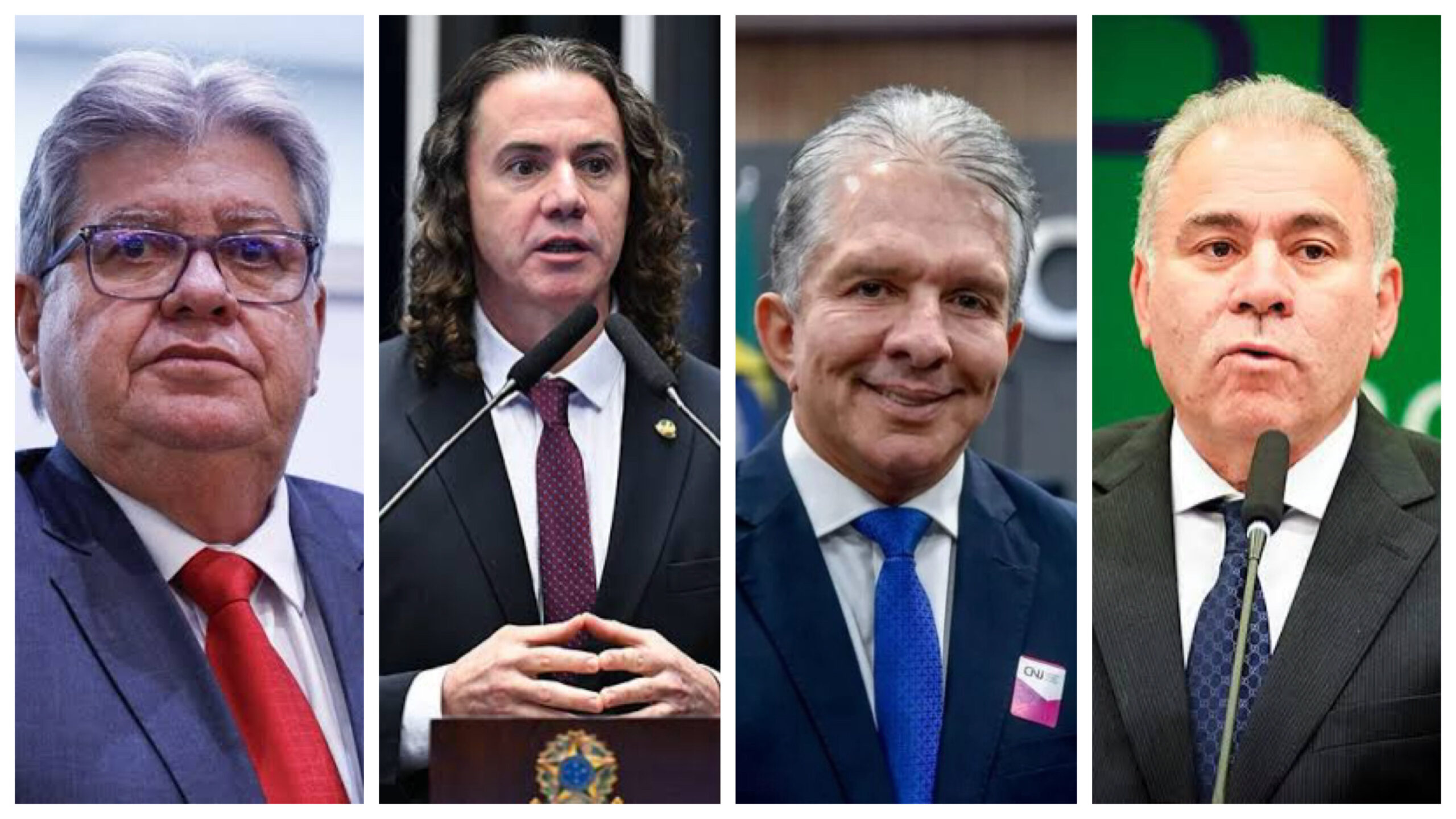 Pré-candidatos ao Senado 2026: João Azevêdo, Veneziano, Nabor Wanderley e Marcelo Queiroga
