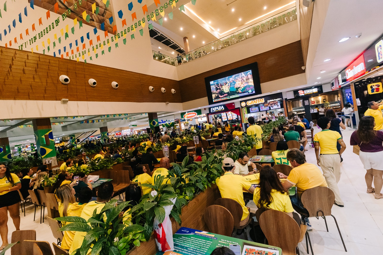 Transmissão de jogos do Brasil no Manaíra Shopping