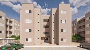 Conjunto habitacional do programa Minha Casa, Minha Vida em construção na Paraíba.