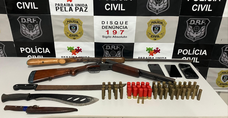 armas apreendidas com foragido do RN