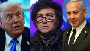 Donald Trump, Benjamin Netanyahu e Javier Milei