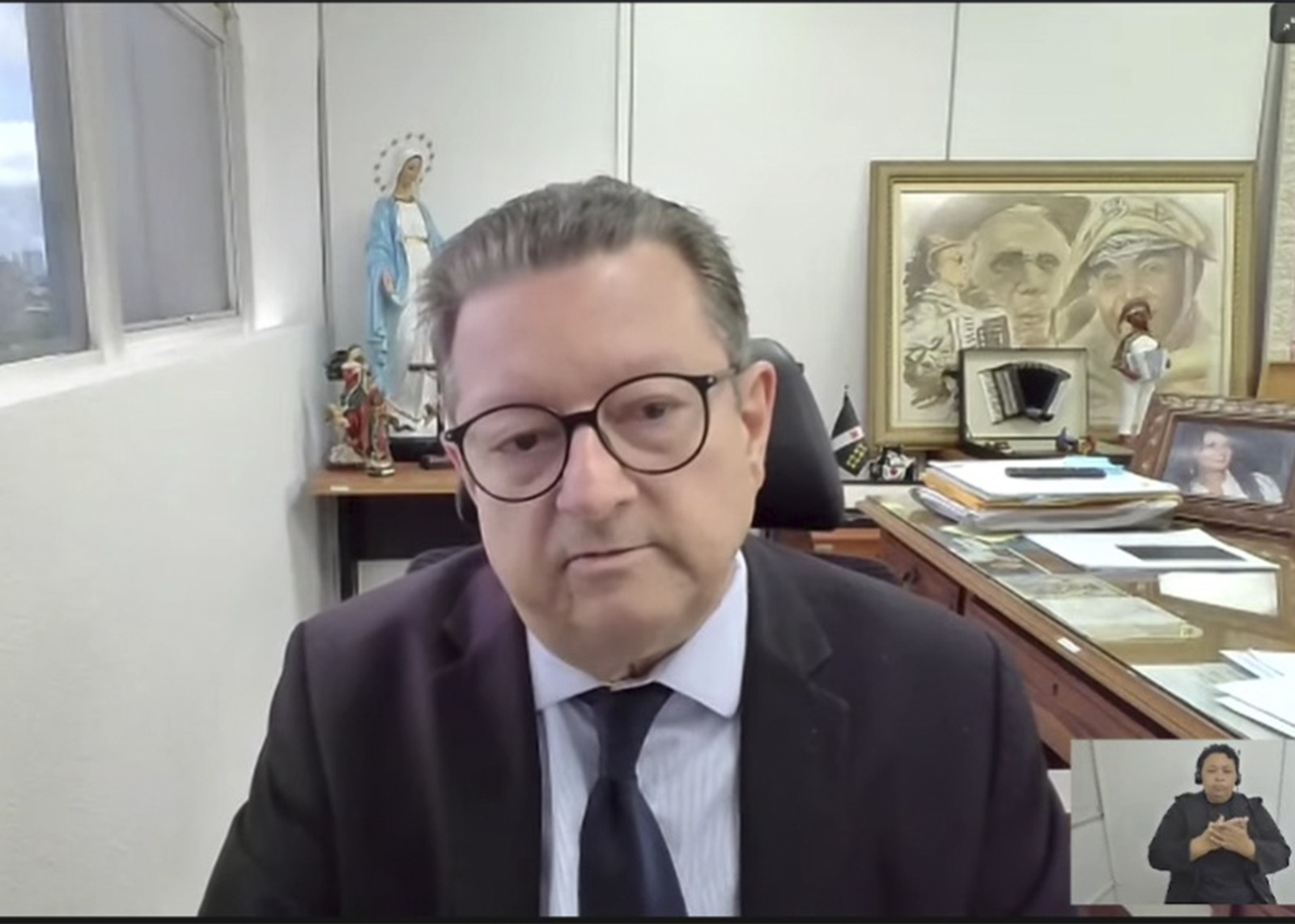 Desembargador Onaldo Rocha de Queiroga durante sessão do Tribunal de Justiça da Paraíba.