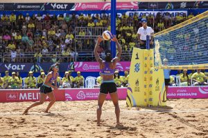 Estrutura do Torneio Sul-Americano de Vôlei de Praia no Busto de Tamandaré, em João Pessoa.
