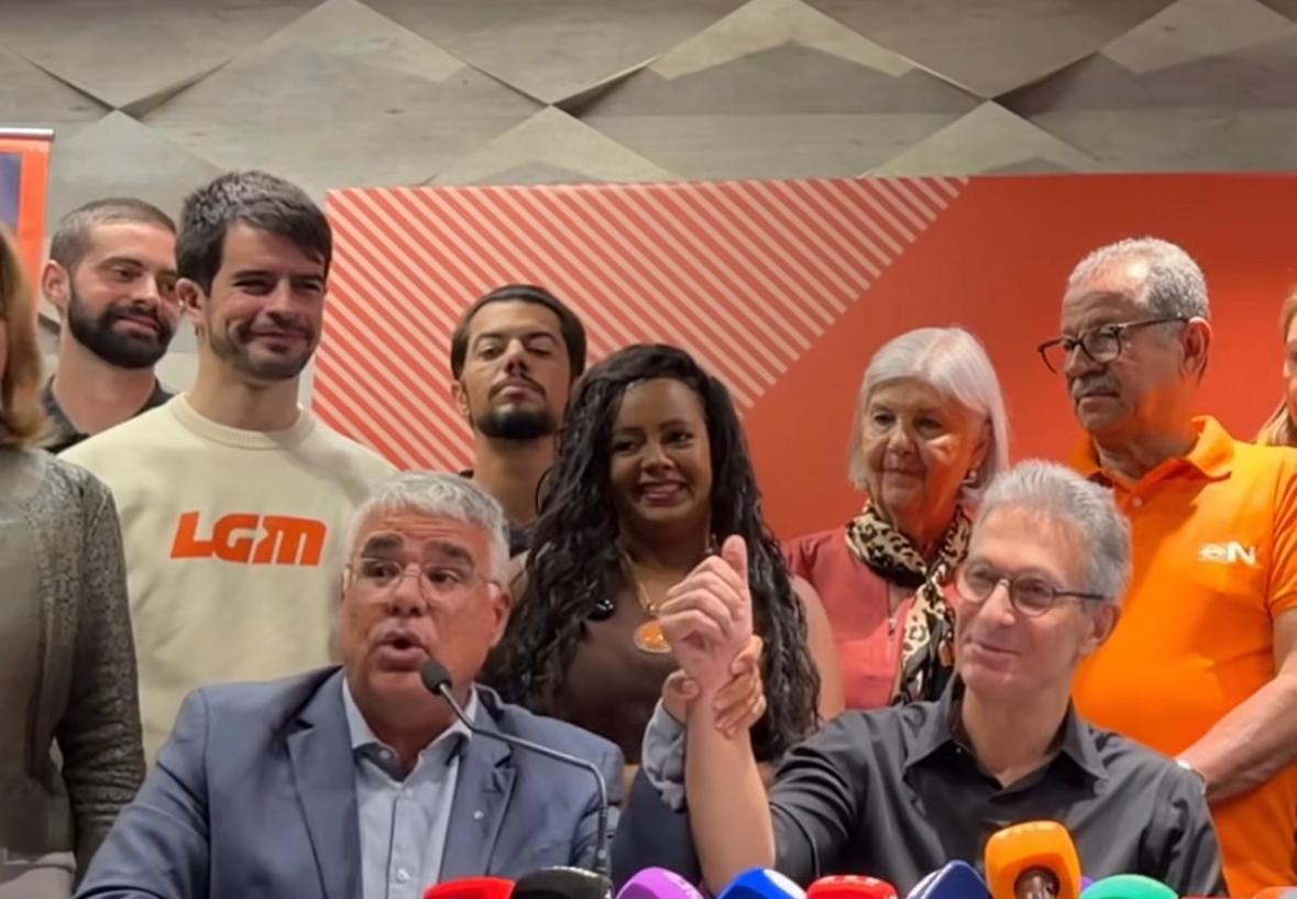 Romeu Zema durante convenção nacional do Partido NOVO que oficializou sua candidatura à Presidência.