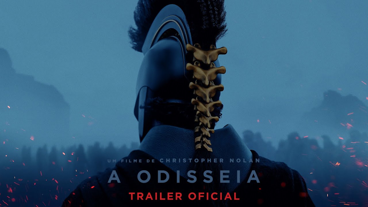 Christopher Nolan durante divulgação do filme Odisseia, adaptação cinematográfica inspirada na epopeia de Homero.