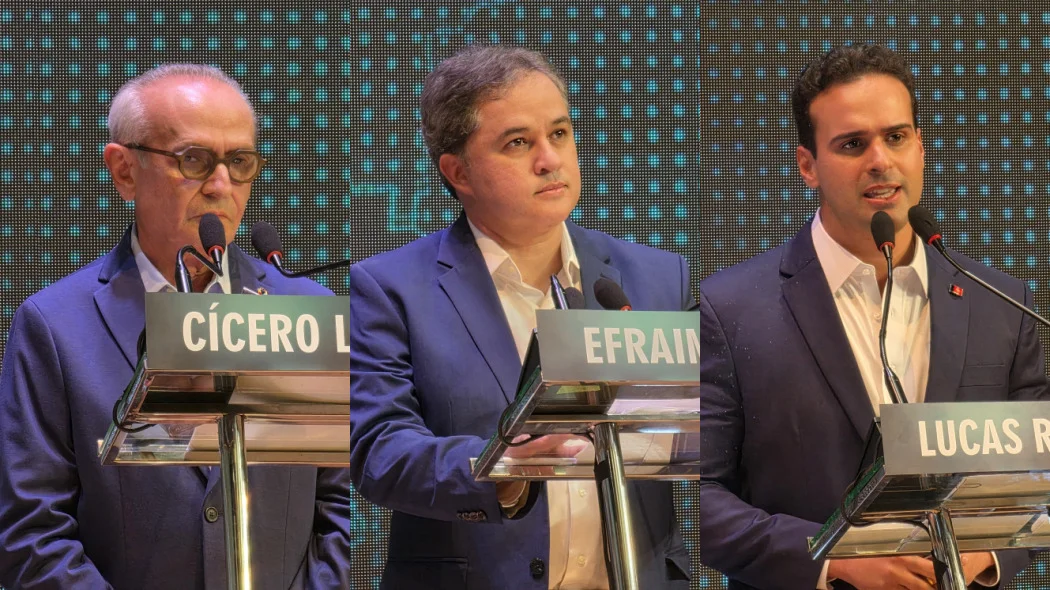 Lucas Ribeiro, Cícero Lucena e Efraim Filho travam 1º debate ao Governo da PB na FGTV/MRTV.
