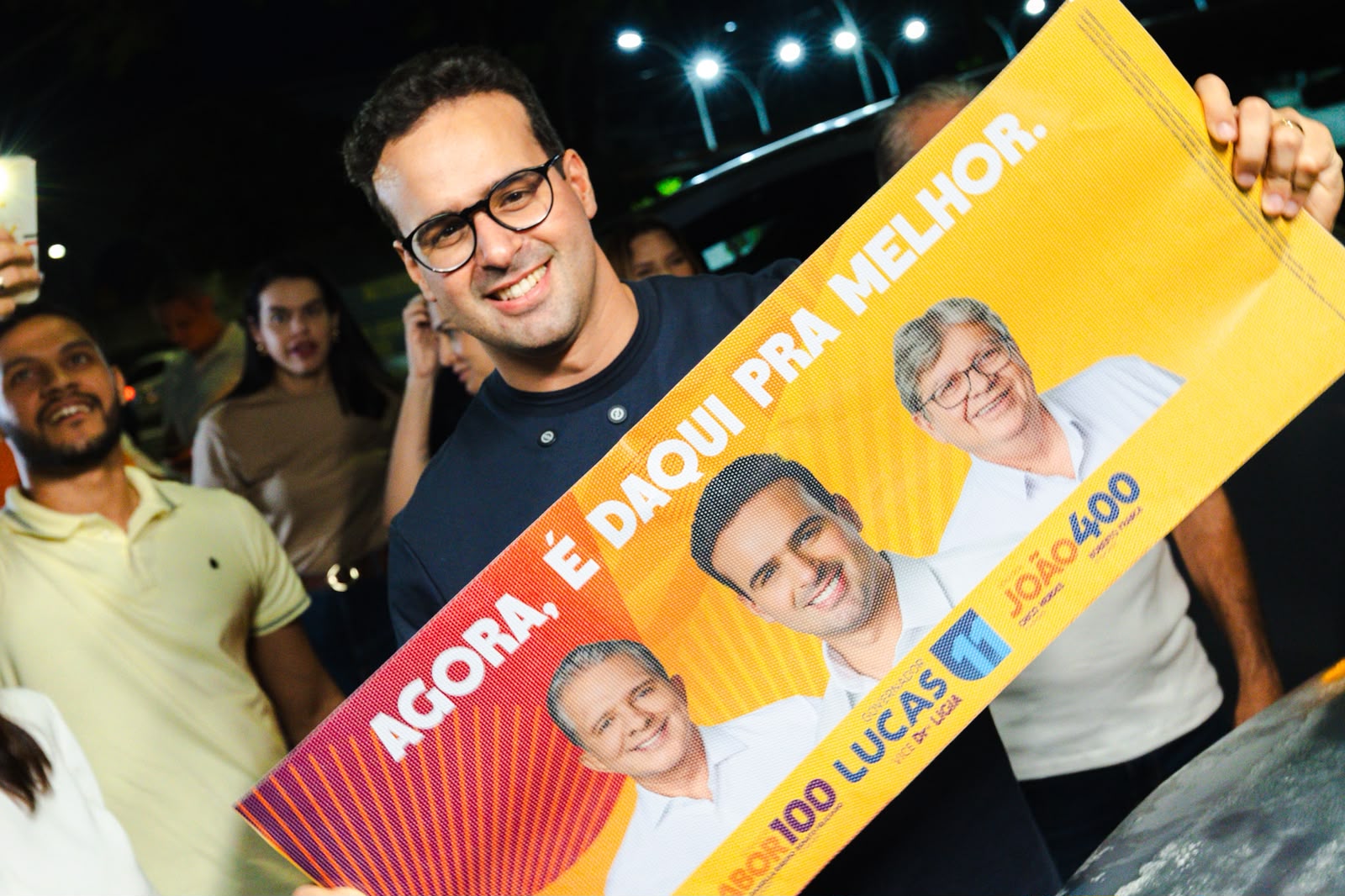 Lucas Ribeiro durante mobilização no início da campanha ao Governo da Paraíba