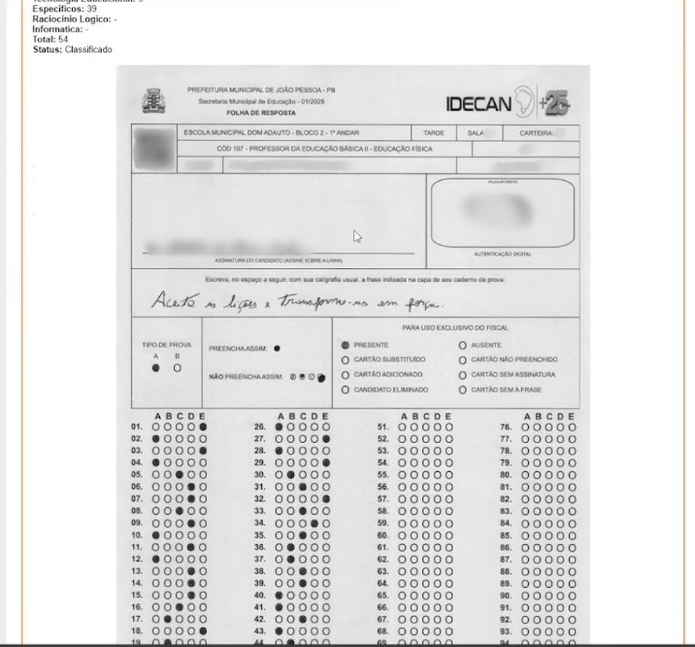 MPPB abre inquérito para apurar possível vazamento de dados pelo Idecan em concurso de João Pessoa