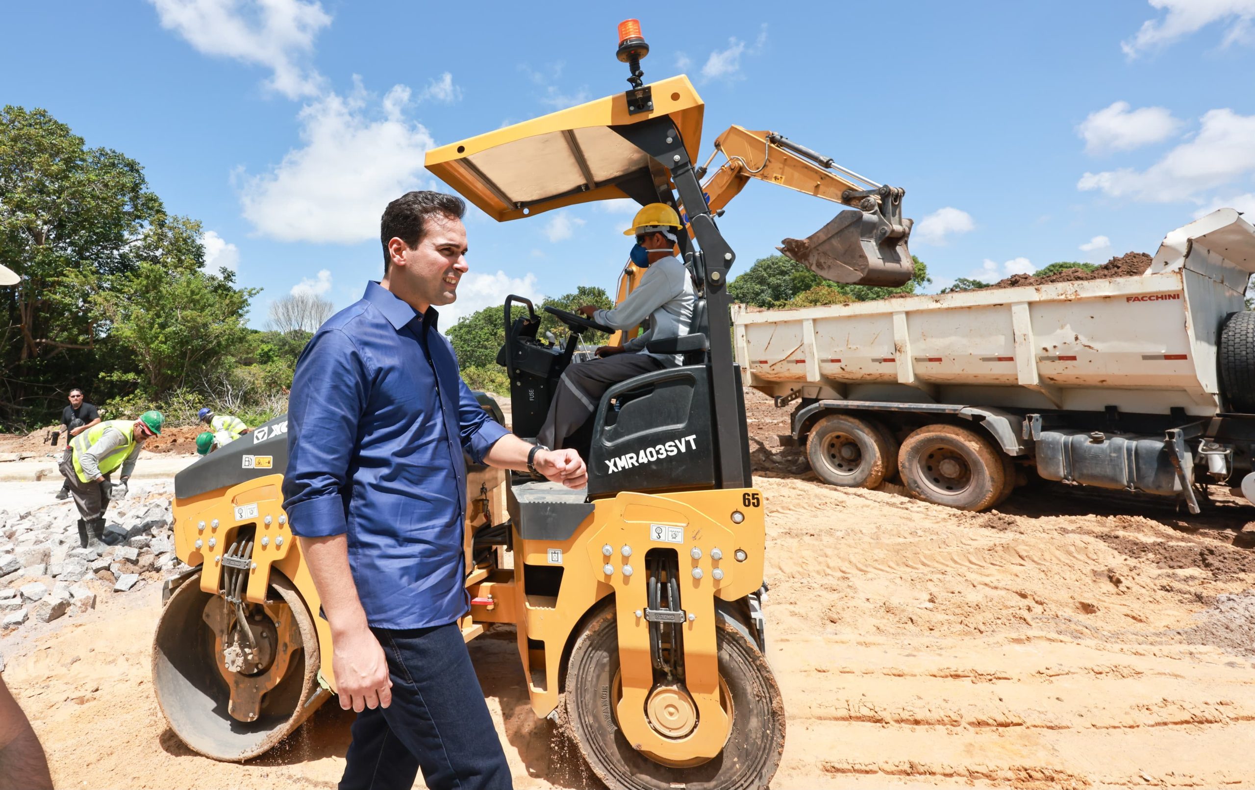 Governador Lucas ribeiro visita obras do polo têxtil de Mangabeira