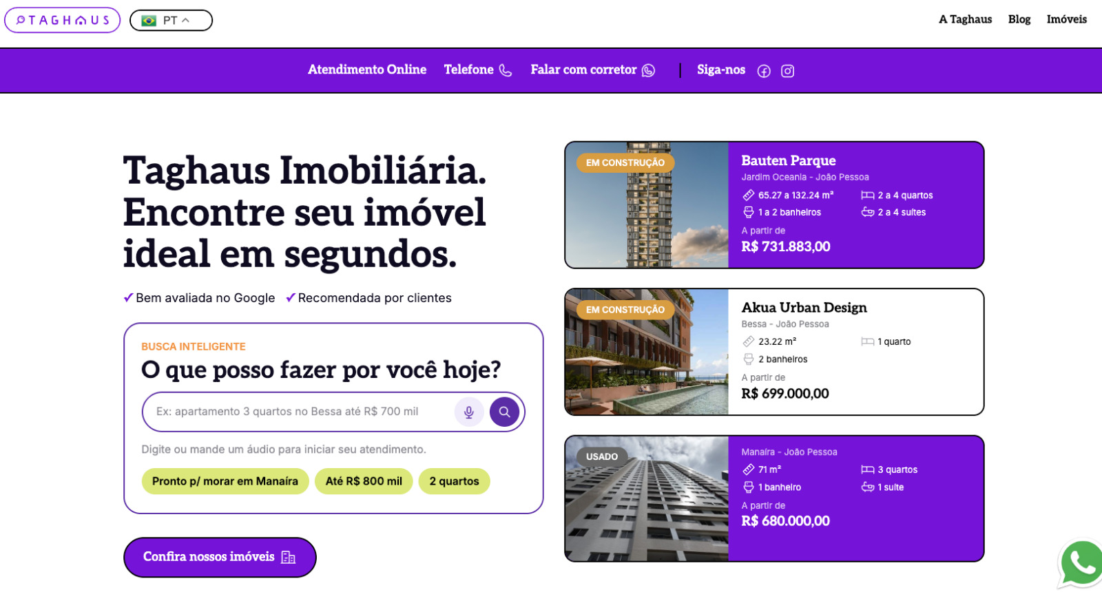 TAGHAUS lança em JP busca de imóveis por IA | WSCOM