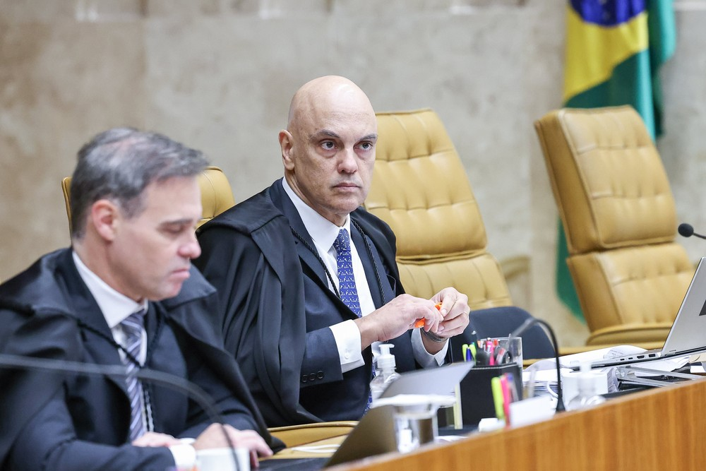 André Mendonça e Alexandre de Moraes em sessão do Supremo em 2 de setembro de 2026 — Foto: Antonio Augusto/STF